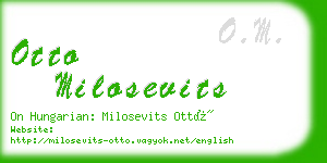 otto milosevits business card